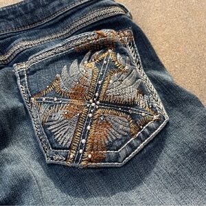 y2k rhinestone flare jeans
